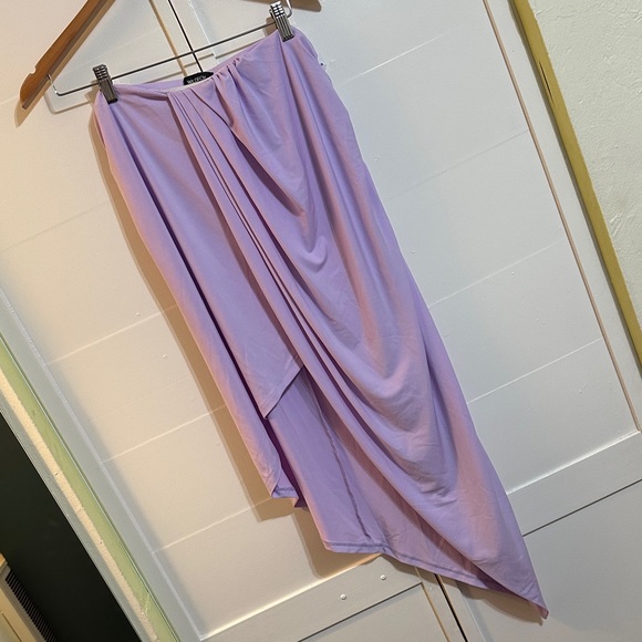 Wildfox Lilac Asymmetrical Midi Skirt - Picture 1 of 7